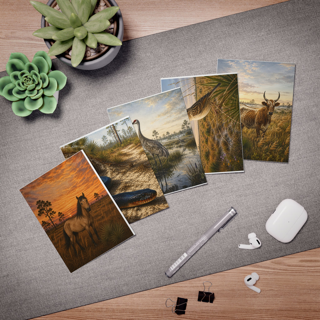 Pine, Prairie & Pasture — Five Florida Wildlife Greeting Cards, Blank Inside