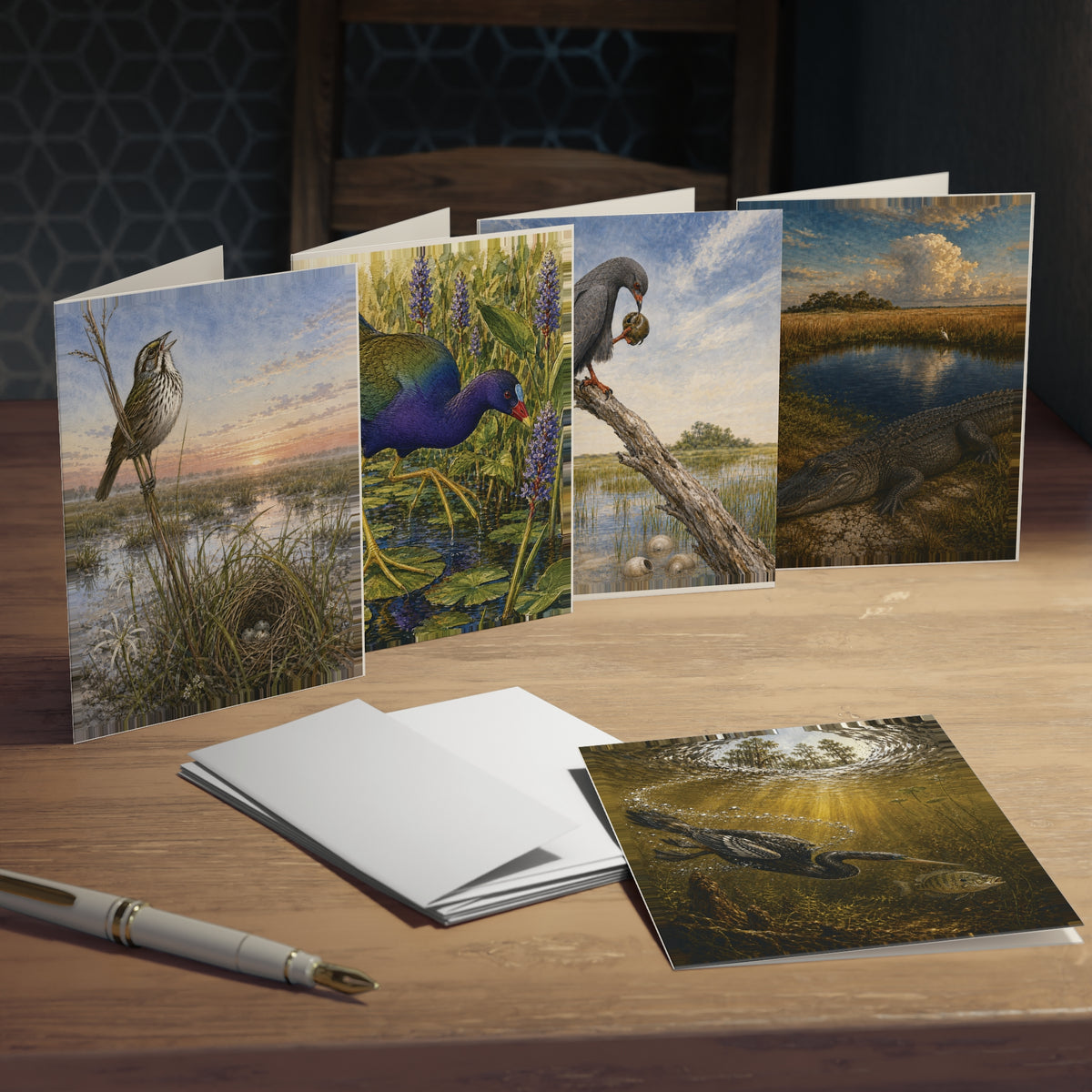 Everglades — Five Florida Wildlife Greeting Cards, Blank Inside