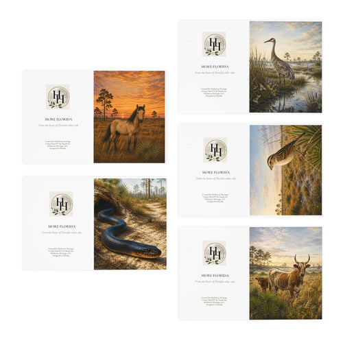 Pine, Prairie & Pasture — Five Florida Wildlife Greeting Cards, Blank Inside